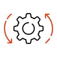 uitrusting met omkeerbaar pijlen, icoon van integratie vector