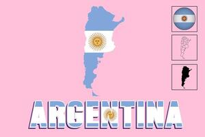 Argentinië kaart en Argentinië vlag vector tekening