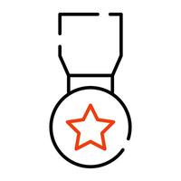 ster medaille icoon in lineair ontwerp vector