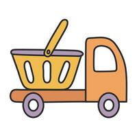 een gekleurde ontwerp icoon van boodschappen doen vrachtauto vector