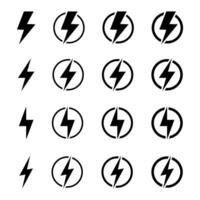 bliksem, elektrisch macht vector icoon. energie en donder elektriciteit symbool. bliksem bout teken in de cirkel.