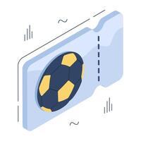 een isometrische ontwerp icoon van Amerikaans voetbal ticket geïsoleerd Aan wit achtergrond vector