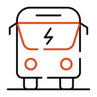 een premie downloaden icoon van elektrisch bus vector