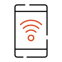 internet signalen binnen smartphone, icoon van mobiel Wifi vector