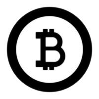 solide ontwerp van bitcoin, digitaal valuta munt icoon vector