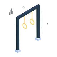 vector ontwerp van gymnastiek- ringen, isometrische icoon