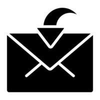 ontvangen mail icoon in solide ontwerp vector