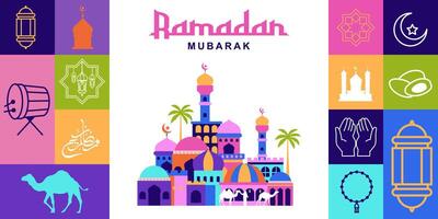 Ramadan kareem achtergrond. Islamitisch groet kaart sjabloon met Ramadan voor behang ontwerp. vector
