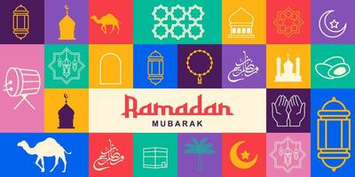 Ramadan kareem achtergrond. Islamitisch groet kaart sjabloon met Ramadan voor behang ontwerp. vector