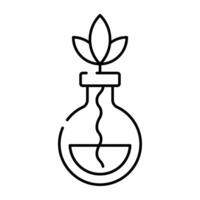 een bewerkbare ontwerp icoon van plantkunde experiment vector