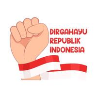 illustratie van dirgahayu republik Indonesië vector