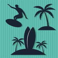 drie surf silhouetten vector