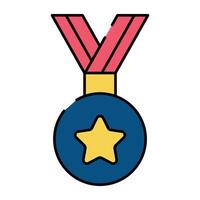 een vlak ontwerp icoon van ster medaille vector