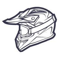 lijn kunst motorfiets helm geïsoleerd Aan wit achtergrond vector illustratie