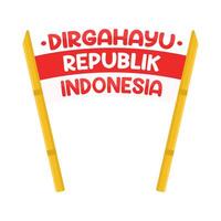 illustratie van dirgahayu republik Indonesië vector