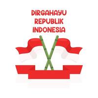 illustratie van dirgahayu republik Indonesië vector