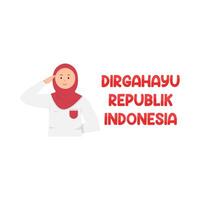 illustratie van dirgahayu republik Indonesië vector