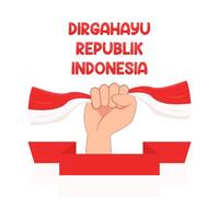 illustratie van dirgahayu republik Indonesië vector