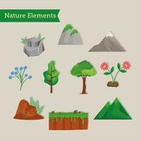 tien natuurscène-iconen vector