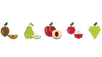 voedsel landbouw en fruit plakjes vector icoon reeks illustraties