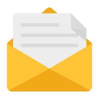 papier binnen envelop, icoon van e-mail vector
