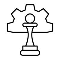 uitrusting met schaak deel, concept van strategisch beheer vector