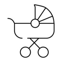 een bewerkbare ontwerp icoon van baby wandelwagen vector