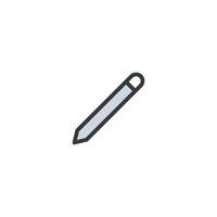 pen symbool, potlood icoon schrijven vlak stijl vector icoon