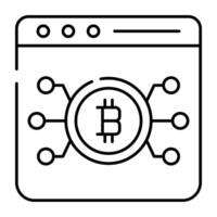 modieus ontwerp icoon van bitcoin website vector