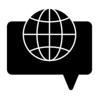 een premie downloaden icoon van globaal babbelen vector