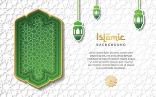 Islamitisch Arabisch achtergrond met Ramadan patroon en decoratief ornament kader vector