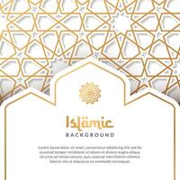 Ramadan kareem Arabisch Islamitisch gouden luxe patroon achtergrond met lantaarn ornament vector ontwerp