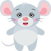 vriendelijk grijs muis geïsoleerd Aan wit vector