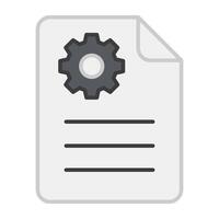 papier met versnelling, vlak ontwerp van document instelling vector
