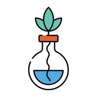 een bewerkbare ontwerp icoon van plantkunde experiment vector