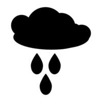 wolk met regendruppels, icoon van regenval vector