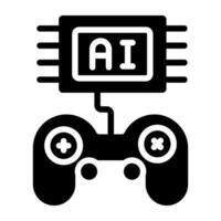 modern ontwerp icoon van ai gaming vector