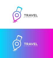 reizen app logo icoon merk identiteit teken symbool vector