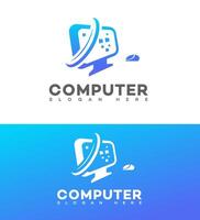 computer onderwijs logo icoon merk logo identiteit teken symbool sjabloon vector