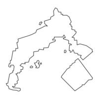Hamilton parochie kaart, administratief divisie van bermuda. vector illustratie.