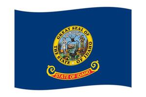 golvend vlag van de Idaho staat. vector illustratie.