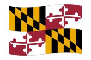 golvend vlag van de Maryland staat. vector illustratie.