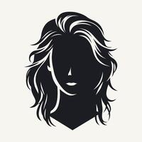 silhouet van een vrouw hoofd met kapsel. vector illustratie.