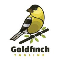 goud vink vogel karakter mascotte logo vector