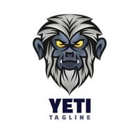 yeti hoofd karakter esport logo vector