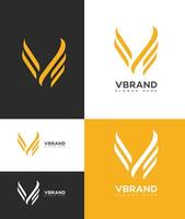 v brief logo icoon merk identiteit teken symbool sjabloon vector