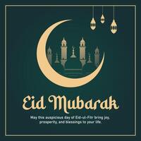 eid ul fitr mubarak sociaal media ontwerp vector