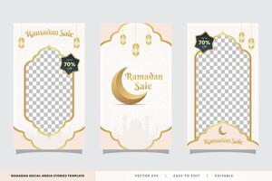 reeks van sociaal media verhalen Ramadan sjabloon. portret Islamitisch achtergrond ontwerp.poster, flyer, banner, brochure vector