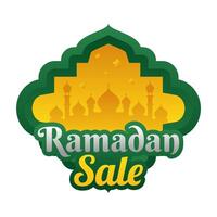 Islamitisch Ramadan uitverkoop etiket insigne banier sjabloon ontwerp achtergrond vector