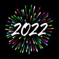 gelukkig nieuwjaar 2022 met vuurwerk vector